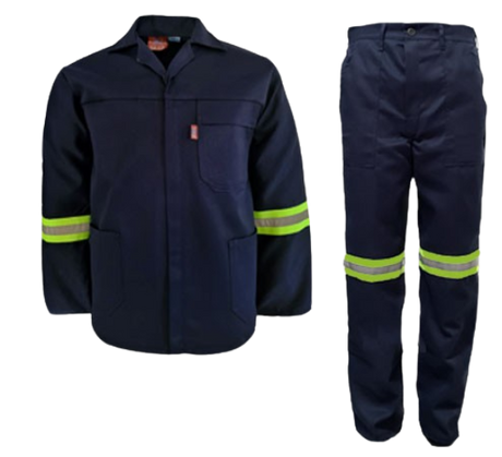 CraftPro Polycotton 2-Piece Conti Suit with Reflective Tape – Royal Blue, Orange, Navy