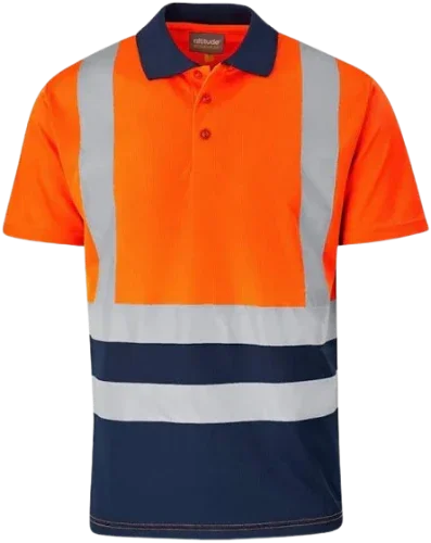 CraftPro Altitude Hi-Viz Two-Tone Reflective Golfer β Breathable Work Shirt for Visibility