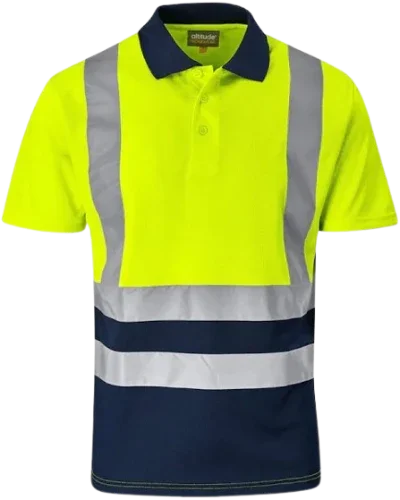 CraftPro Altitude Hi-Viz Two-Tone Reflective Golfer β Breathable Work Shirt for Visibility