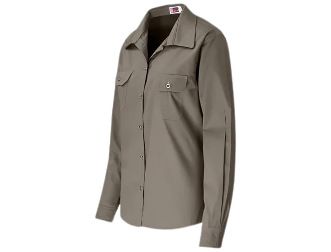 CraftPro Altitude Ladies Long Sleeve Wildstone Safari Shirt – Tailored Fit with Button Pockets and Contrast Yoke