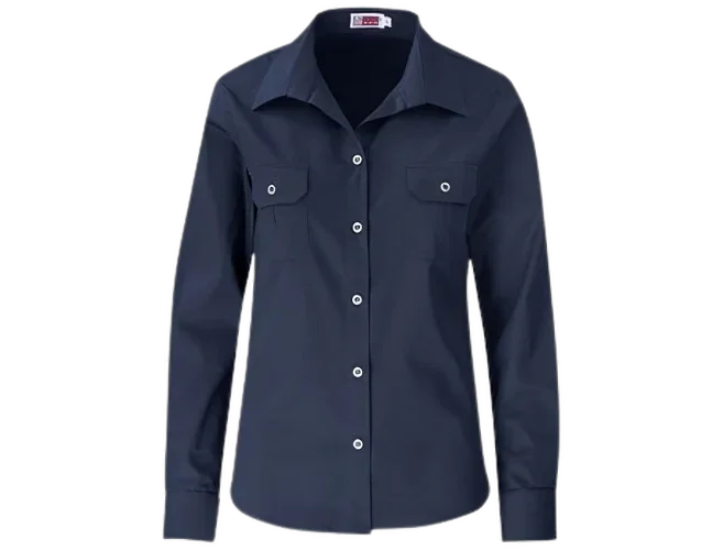 CraftPro Altitude Ladies Long Sleeve Wildstone Safari Shirt – Tailored Fit with Button Pockets and Contrast Yoke