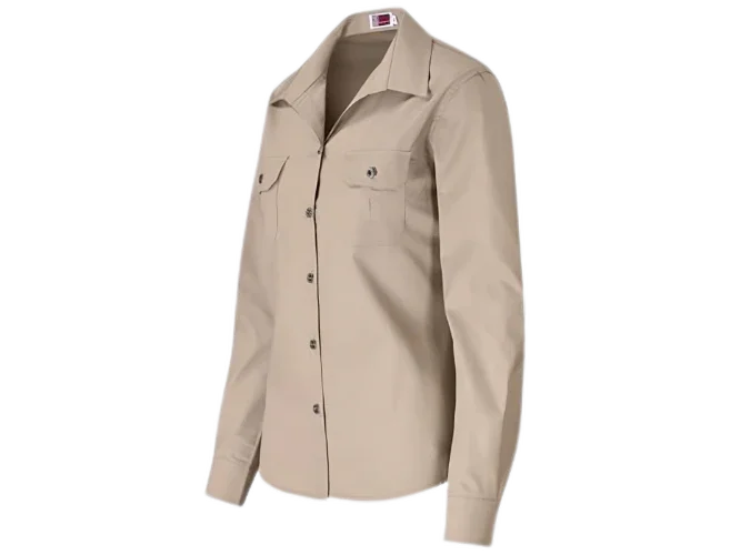 CraftPro Altitude Ladies Long Sleeve Wildstone Safari Shirt – Tailored Fit with Button Pockets and Contrast Yoke