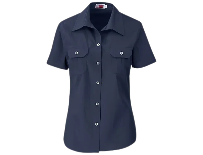 CraftPro Altitude Ladies Wildstone Short Sleeve Safari Shirt – Tailored Cotton with Button Pockets