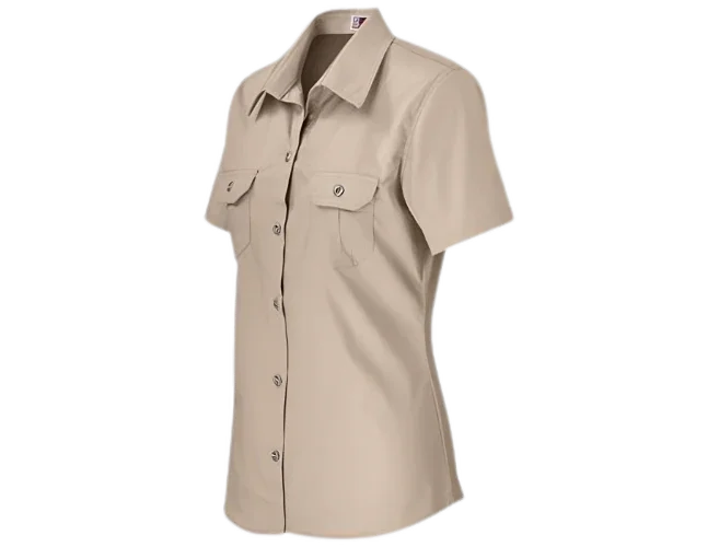 CraftPro Altitude Ladies Wildstone Short Sleeve Safari Shirt – Tailored Cotton with Button Pockets