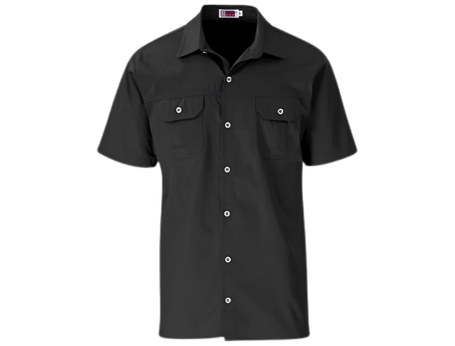 CraftPro Altitude Men’s Wildstone Safari Shirt – Short Sleeve Cotton Twill with Button Pockets