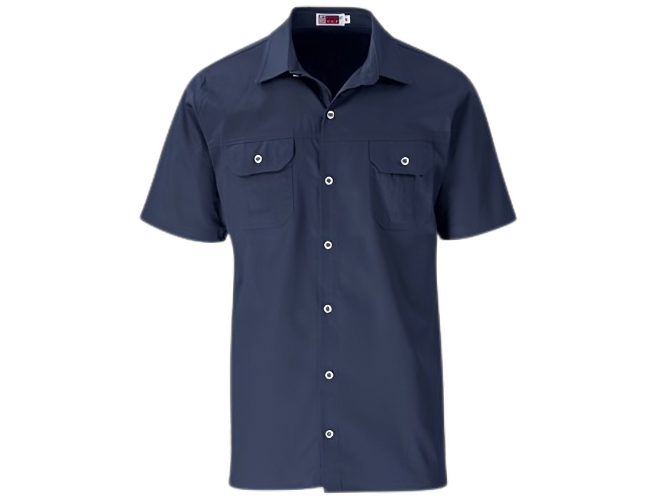 CraftPro Altitude Men’s Wildstone Safari Shirt – Short Sleeve Cotton Twill with Button Pockets