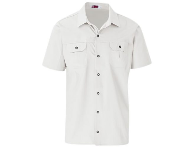 CraftPro Altitude Men’s Wildstone Safari Shirt – Short Sleeve Cotton Twill with Button Pockets