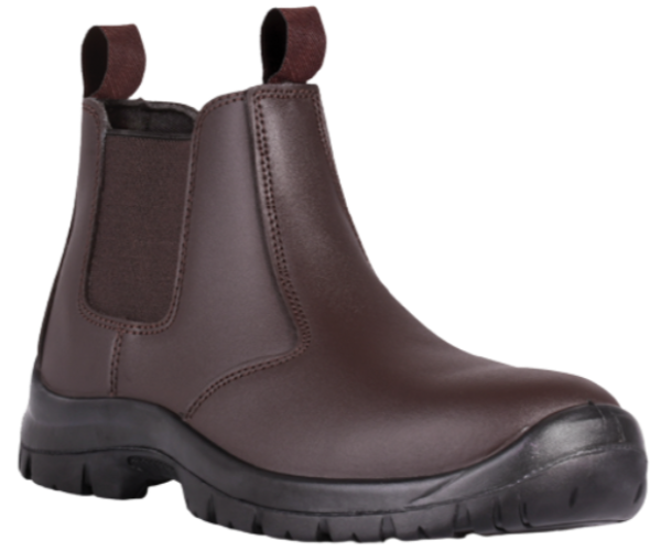 Sigma Chelsea slip-on safety boots in Crazy Horse leather with steel toe cap.