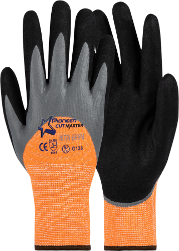 CraftPro Cutmaster Nitri-Grippa Level 5 Cut Resistant Glove β 3/4 Sandy Nitrile Dipped