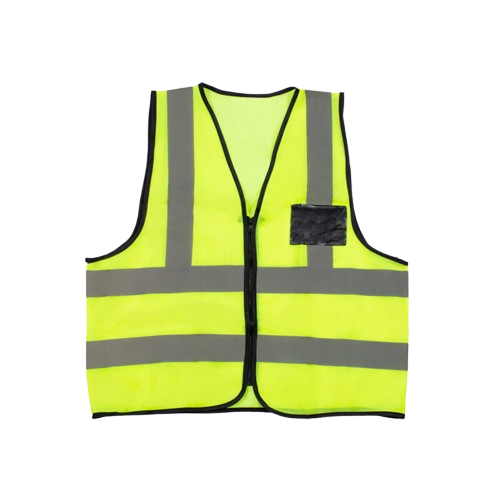 CraftPro Econo Hi-Viz Reflective Safety Vest with Zip and ID Pouch – PPE for Industrial Use