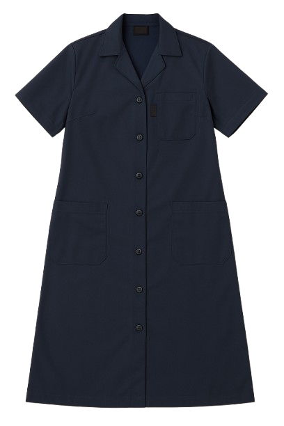 CraftPro Javlin Women’s Canteen Overall – Calf-Length Polycotton Coat with Short Sleeves