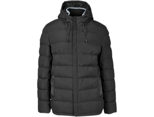 CraftPro Montana Men’s Hooded Puffer Jacket – Quilted Full-Zip with Storm Collar and Pockets