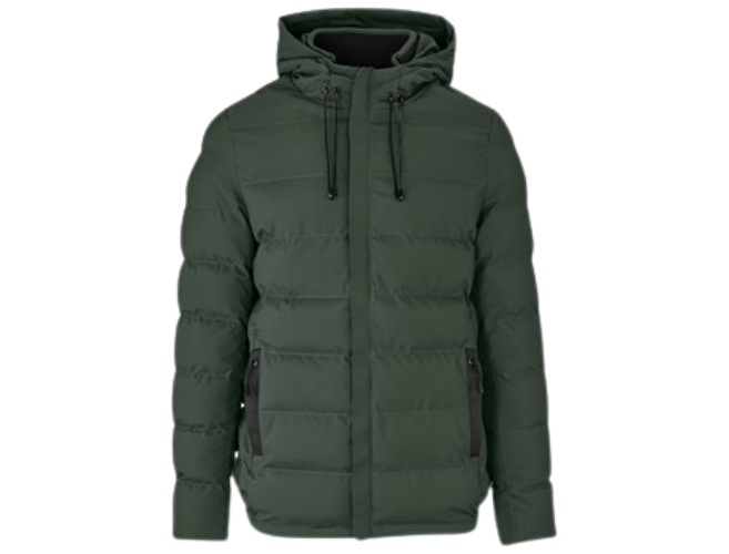 CraftPro Montana Men’s Hooded Puffer Jacket – Quilted Full-Zip with Storm Collar and Pockets