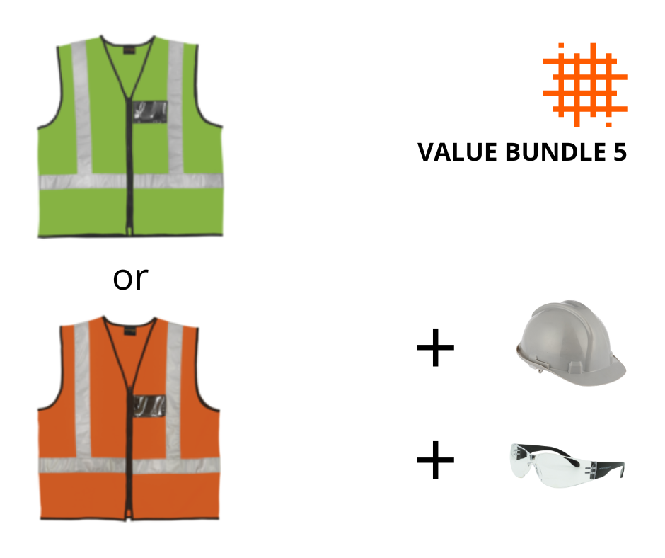 CraftPro Reflective Vest, Sporty Spectacle & Hardhat Bundle