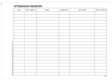 CraftPro A4 Attendance Register – 200 Pages in Landscape Format for Daily Sign-Ins
