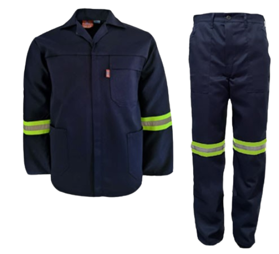 CraftPro Polycotton 2-Piece Conti Suit with Reflective Tape – Royal Blue, Orange, Navy

