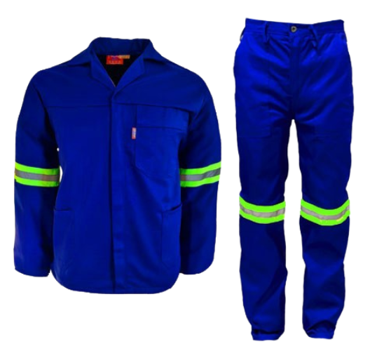 CraftPro Polycotton 2-Piece Conti Suit with Reflective Tape – Royal Blue, Orange, Navy

