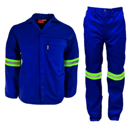 CraftPro Polycotton 2-Piece Conti Suit with Reflective Tape – Royal Blue, Orange, Navy


