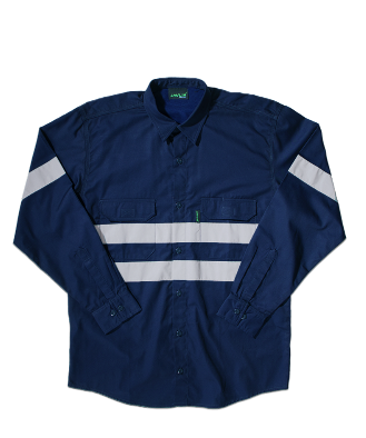 CraftPro Hi-Viz Two-Tone Long Sleeve Reflective Work Shirt with Chest Pockets

