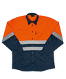 CraftPro Hi-Viz Two-Tone Long Sleeve Reflective Work Shirt with Chest Pockets

