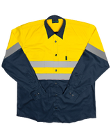 CraftPro Hi-Viz Two-Tone Long Sleeve Reflective Work Shirt with Chest Pockets

