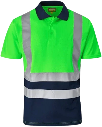 CraftPro Altitude Hi-Viz Two-Tone Reflective Golfer – Breathable Work Shirt for Visibility

