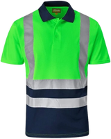 CraftPro Altitude Hi-Viz Two-Tone Reflective Golfer – Breathable Work Shirt for Visibility

