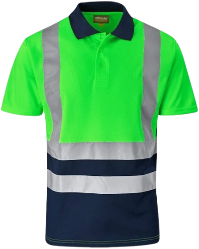 CraftPro Altitude Hi-Viz Two-Tone Reflective Golfer – Breathable Work Shirt for Visibility

