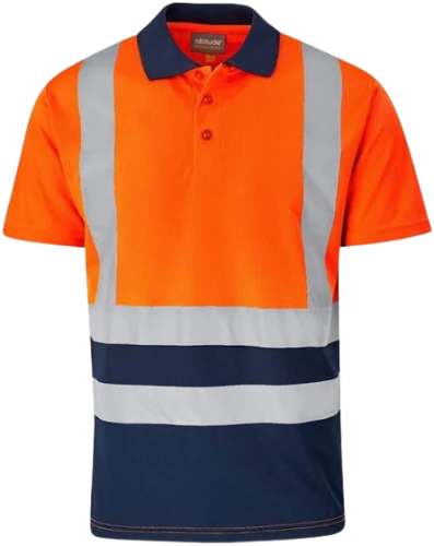 CraftPro Altitude Hi-Viz Two-Tone Reflective Golfer – Breathable Work Shirt for Visibility

