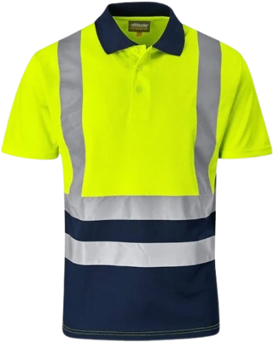 CraftPro Altitude Hi-Viz Two-Tone Reflective Golfer – Breathable Work Shirt for Visibility

