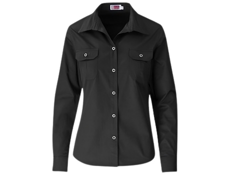 CraftPro Altitude Ladies Long Sleeve Wildstone Safari Shirt – Tailored Fit with Button Pockets and Contrast Yoke

