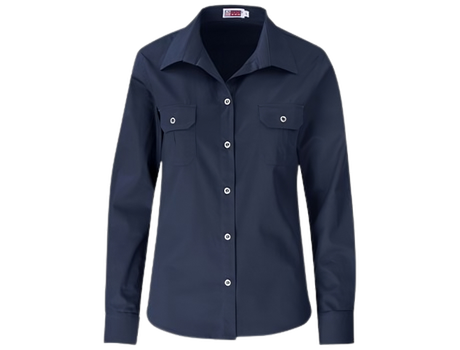 CraftPro Altitude Ladies Long Sleeve Wildstone Safari Shirt – Tailored Fit with Button Pockets and Contrast Yoke

