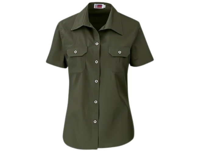 CraftPro Altitude Ladies Wildstone Short Sleeve Safari Shirt – Tailored Cotton with Button Pockets

