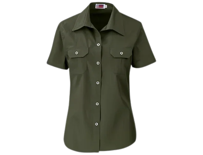 CraftPro Altitude Ladies Wildstone Short Sleeve Safari Shirt – Tailored Cotton with Button Pockets

