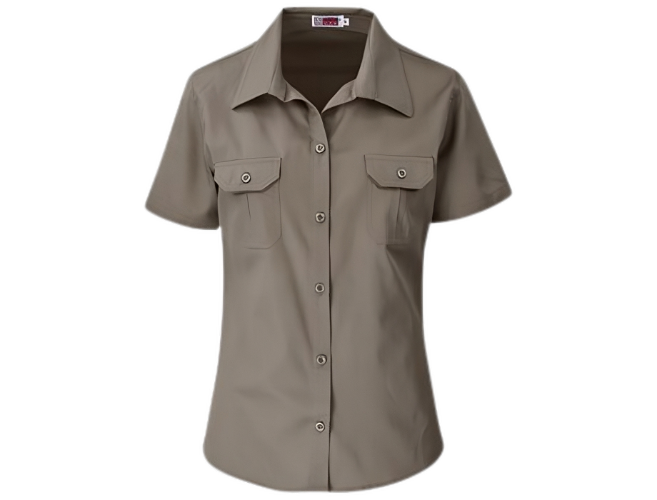 CraftPro Altitude Ladies Wildstone Short Sleeve Safari Shirt – Tailored Cotton with Button Pockets

