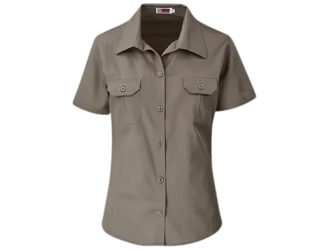 CraftPro Altitude Ladies Wildstone Short Sleeve Safari Shirt – Tailored Cotton with Button Pockets


