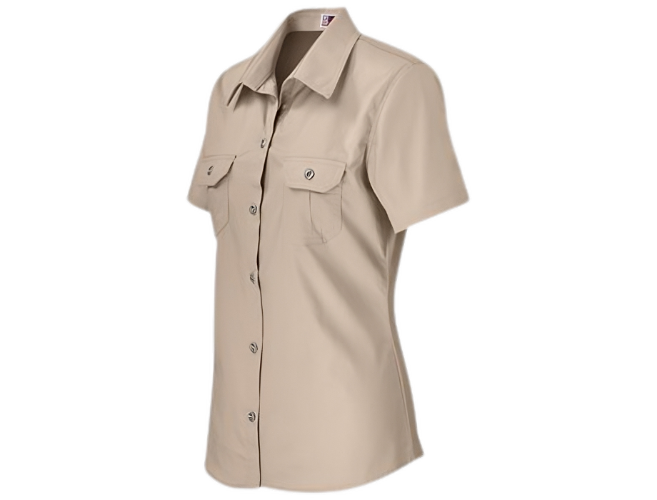 CraftPro Altitude Ladies Wildstone Short Sleeve Safari Shirt – Tailored Cotton with Button Pockets

