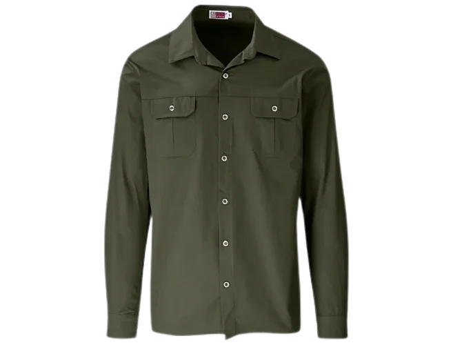 CraftPro Altitude Men’s Long Sleeve Wildstone Safari Shirt – Brushed Cotton with Buttoned Cuffs

