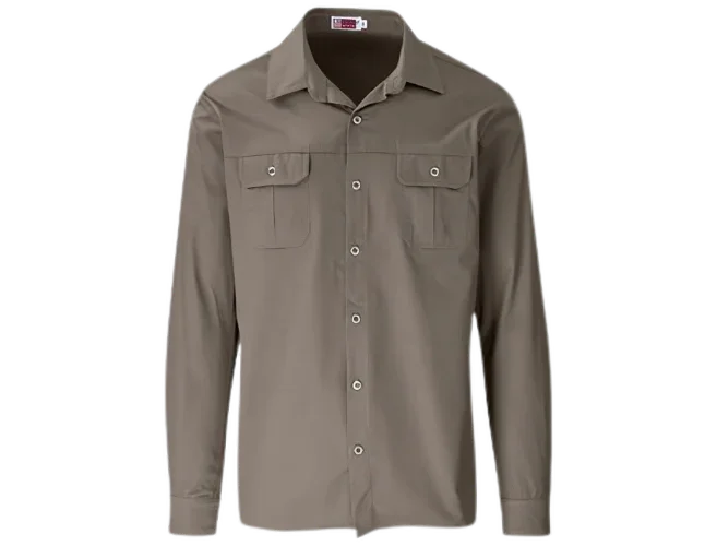 CraftPro Altitude Men’s Long Sleeve Wildstone Safari Shirt – Brushed Cotton with Buttoned Cuffs

