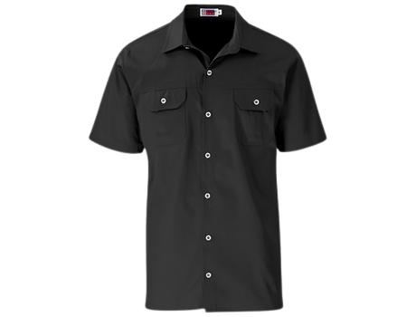 CraftPro Altitude Men’s Wildstone Safari Shirt – Short Sleeve Cotton Twill with Button Pockets

