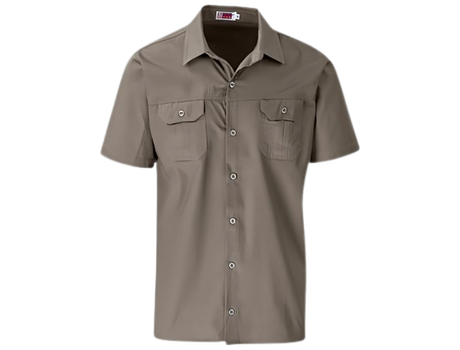 CraftPro Altitude Men’s Wildstone Safari Shirt – Short Sleeve Cotton Twill with Button Pockets

