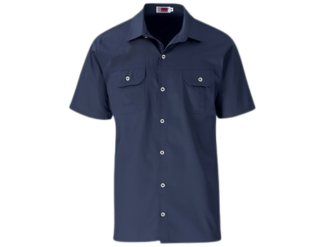 CraftPro Altitude Men’s Wildstone Safari Shirt – Short Sleeve Cotton Twill with Button Pockets

