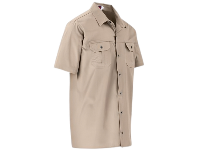CraftPro Altitude Men’s Wildstone Safari Shirt – Short Sleeve Cotton Twill with Button Pockets


