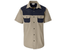 CraftPro Altitude Short Sleeve 2-Tone Bush Shirt – Cotton Twill with Contrast Yoke and Button Pockets

