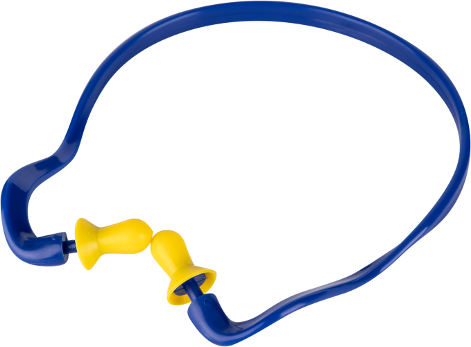 Banded Reusable Earplug – Blue/Yellow Noise Protection with Flexible Band – CraftPro

