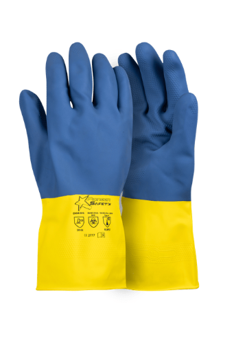 CraftPro Bi-Colour Neolatex Glove with Beaded Cuff – Chemical Resistant Safety Glove

