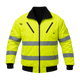 Pioneer Hi-Viz Reflective Bomber Jacket with Zip-Off Sleeves – Quilted, Waterproof, and Convertible
