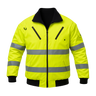 Pioneer Hi-Viz Reflective Bomber Jacket with Zip-Off Sleeves – Quilted, Waterproof, and Convertible
