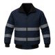 Pioneer Hi-Viz Reflective Bomber Jacket with Zip-Off Sleeves – Quilted, Waterproof, and Convertible

