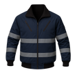 Pioneer Hi-Viz Reflective Bomber Jacket with Zip-Off Sleeves – Quilted, Waterproof, and Convertible
